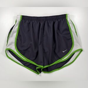 Nike Dri Fit Tempo Running Shorts Grey/Green Lined  Women's Large